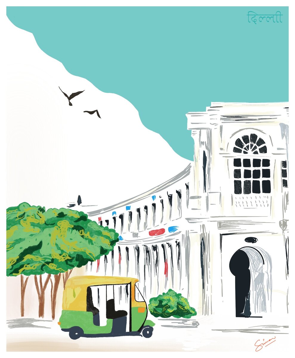 Delhi illustration created by Simran